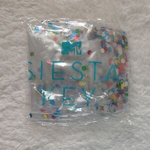 MTV Siesta Key Transparent Confetti Pouch